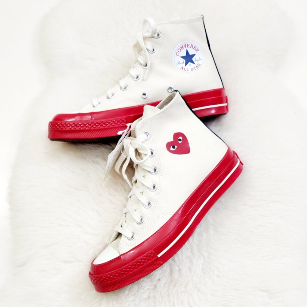 Comme Des Garcons PLAY x Converse Unisex High Top Sneakers